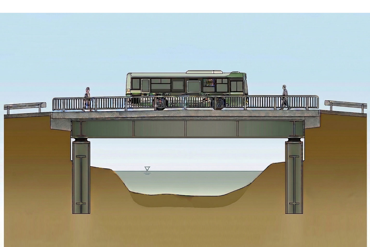 梅津橋 仮橋工事イメージ